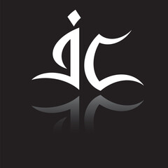 The logo contains the letters jc with a reflective monogram concept