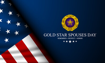 Happy Gold Star Spouses Day Background Vector Illustration - obrazy, fototapety, plakaty
