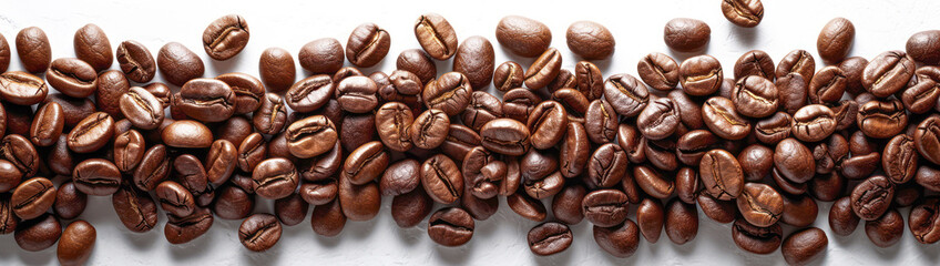 Coffee Beans on a White Background extreme closeup. Generative AI
