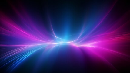 Neon blur glow. Color light overlay. Disco illumination. Defocused blue pink green ultraviolet radiance soft texture on dark abstract empty space background