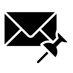 mail with paper pin icon