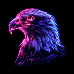 eagle neon isolated black background 8k, text "Eagle"