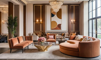 The hotel lobby is a spacious and inviting area designed to welcome guests with comfort and elegance. As you enter, you're greeted by a sense of luxury and sophistication. The décor is tasteful, with 