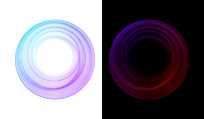 Abstract background black and white with circles colored frames, design element