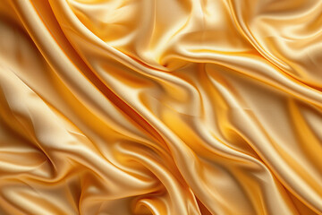 close up horizontal image of golden abstract waves background Generative AI