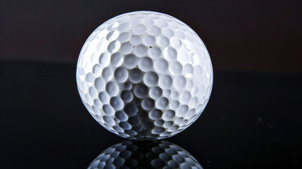 A golf ball isolated on black background 