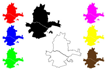 Grodno city (Republic of Belarus) map vector illustration, scribble sketch Hrodna map