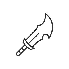 Big sword, linear icon. Line with editable stroke