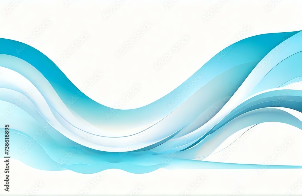 Poster Decorative wave gradually changes shape illustration isolated on a white background from Generative AI