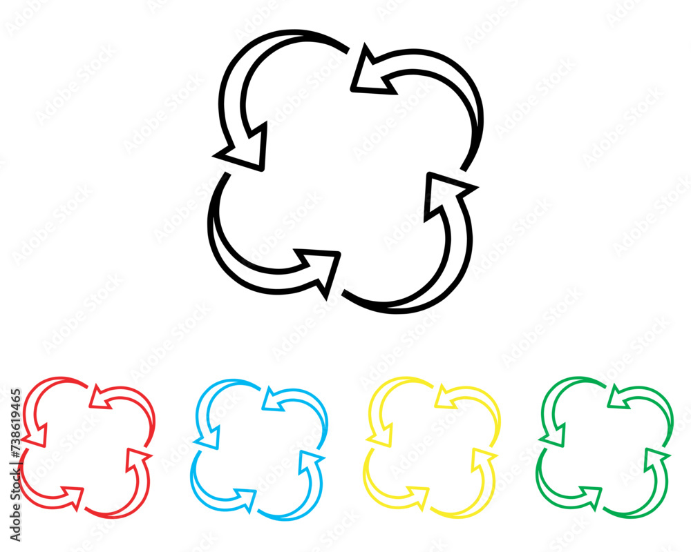 Poster repeat icon vector. recycle icon sign symbol in trendy flat style. set elements in colored icons. ro