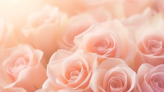 Sweet color roses in soft color and blur style for background