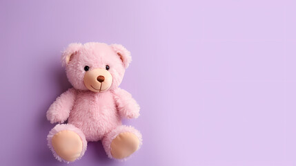 Fototapeta premium Toy teddy bear sitting on bokeh background