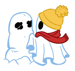 cute ghost vector illustration