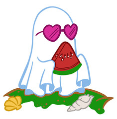 cute ghost vector illustration