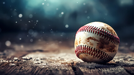 Closeup baseball background with copy space