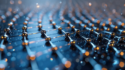 Graphene Atomic Structure with Golden Highlights