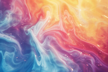 swirling colorful liquid sparkle background in sunshine