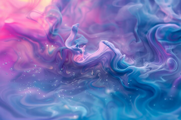 Fototapeta premium swirling colorful liquid smoke sparkle background in purple, pink and blue