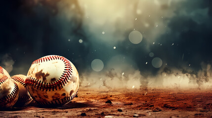 Closeup baseball background with copy space