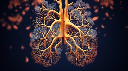 Modern abstract 3d vector illustration lungs combination of freedom ideas - obrazy, fototapety, plakaty