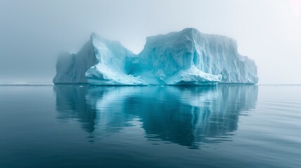 A majestic landscape unfolds before us as we witness the stark contrast between the serene, glacial lake and the foreboding icebergs floating in the arctic ocean, a reminder of the fragile nature of 