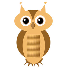 Cartoon owl isolated on white background.
