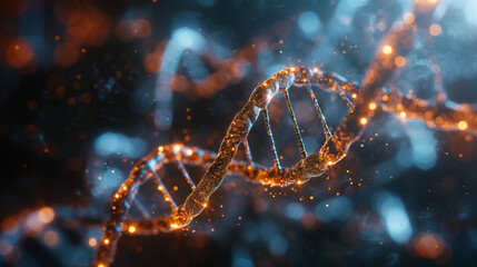 DNA double helix intertwined with digital AI elements,, Generative AI