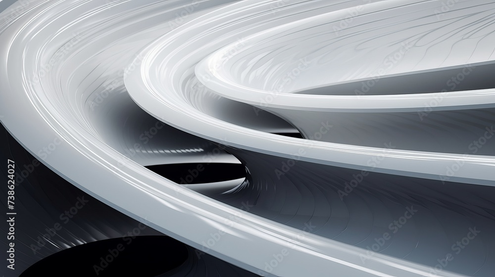 Aufkleber abstract futuristic architecture circular concentric background. wave outdoor structures. minimal fu