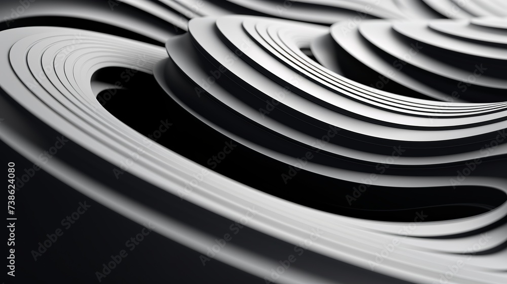 Poster abstract futuristic architecture circular concentric background. wave outdoor structures. minimal fu