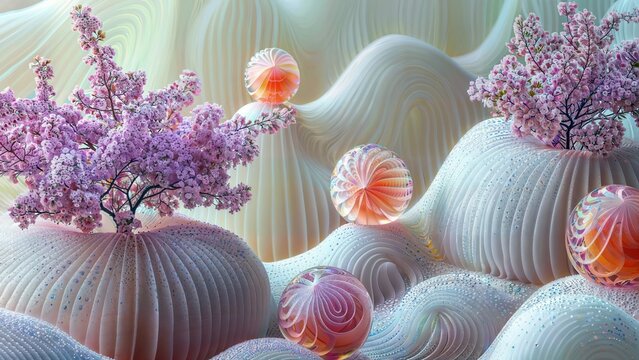 Mandelbulb flowers and trees: a glowing 3d fractal art with floral elements