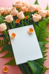 Open Journal Surrounded by Floral Blooms on White Background