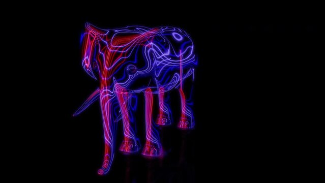 Rendering 3D animation, VISUAL EFFECTS Cartoon Elephant on a black background