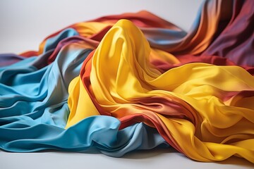Crumpled multicolored paper balls for artistic and creative projects on white background - obrazy, fototapety, plakaty
