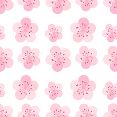 Sakura and cherry flowers repeating pattern
