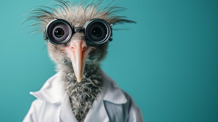 Kiwi in Doctors Coat A Bird Scientist at Work - obrazy, fototapety, plakaty