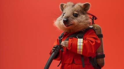 Firefighter quokka: A Unique Take on Heroism