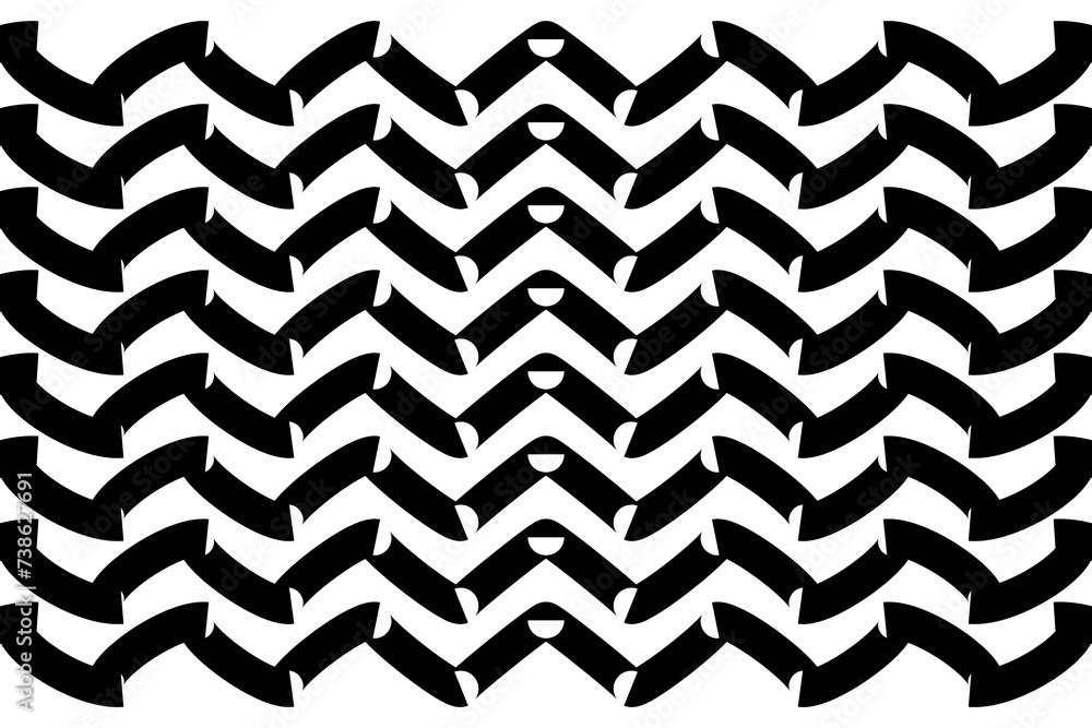 Poster zigzag chevron seamless pattern in black vector.
