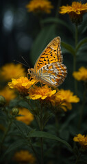 Obraz premium butterfly, flowers, spring, nectar, colorful, night scene