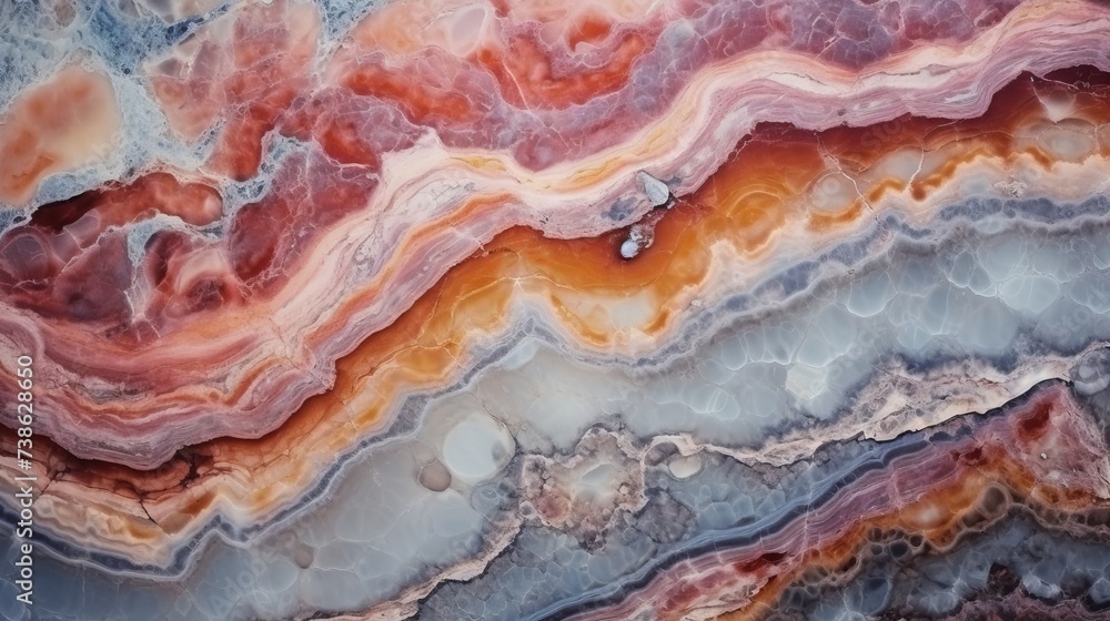 Poster Macro closeup shot of mineral stone abstract and texture background with bright natural pattern