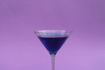 Blue martini glass