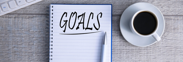 goals text on notepad