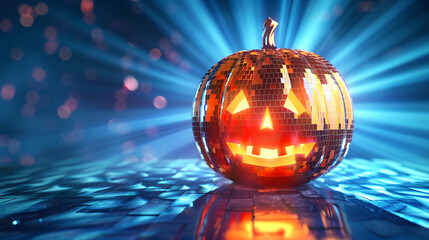 Halloween party pumpkin disco ball