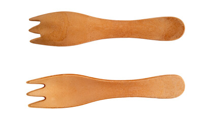 deux fourchettes en bois sur fond transparent, PNG