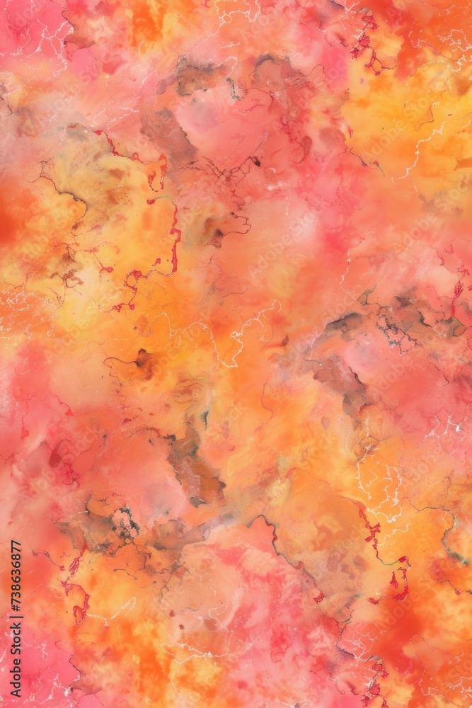 Poster A painting featuring a vibrant red and orange background. This versatile image can be used for various design projects