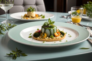 Vegan salad on the plate