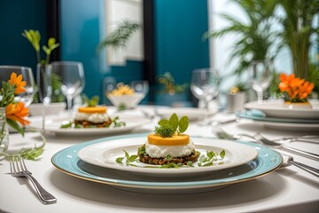 Vegan salad on the plate