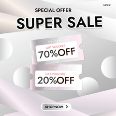 Flash Sale banner template design for web or social media with teacher discount.