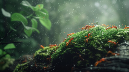 Fototapeta na wymiar Macro photo of ants