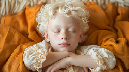 Albino boy portrait