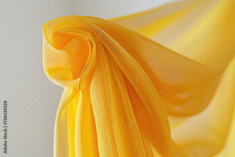 Poster a close-up view of a vibrant yellow piece of fabric. versatile and eye-catching, this image can be u